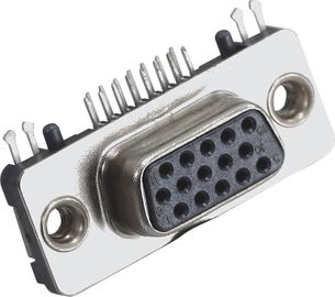 PA66 15 bronze de fósforo fêmea do conector do sub do Pin D magro com logotipo ROHS de WCON