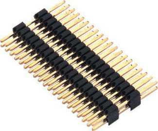 conector de Pin duplo do PWB do preto do plástico PA9T do dobro da fileira do conector do encabeçamento do Pin de 1.27mm