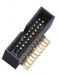 Estanhe o chapeamento do passo masculino PA9T do conector 1,27 do encabeçamento da caixa do MERGULHO de 2*10P 90°