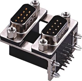 Tipo fileira dupla do Pin D de WCON D Shell Connector Right Angle 9 do conector macho
