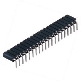 preto fêmea do PPS do ângulo direito da fileira do dobro do conector do encabeçamento do Pin do círculo de 2.54mm