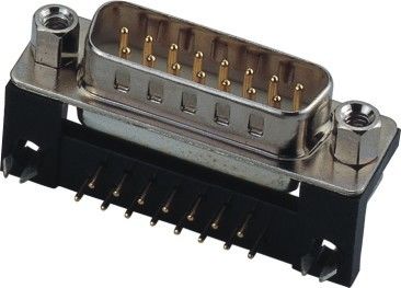 Ângulo direito 9P da pegada preta do conector 8,08 do sub do homem D com parafuso