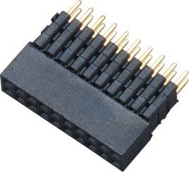 o conector fêmea H 6,35 180°DIP do encabeçamento da fileira dupla de 2.0mm ADICIONA a transmissão do sinal do alojamento