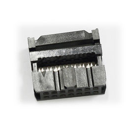 Tipo da mola do soquete 14P de WCON 2.54mm IDC com Au da colisão Sel.1U”/Ni sem preto do protetor da fiação