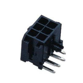 Fio preto para embarcar o fio 2*3P do ângulo direito 3.00mm do conector aos conectores do PWB