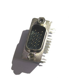 Cor secundária Sel.1U” Au/Sn ROHS do ângulo direito do homem HD/R 15P do preto do conector de WCON D
