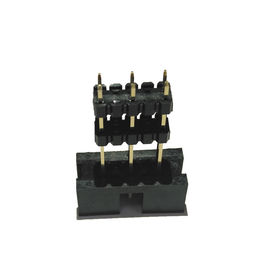 o encabeçamento K-3/4/7/8P de 10P 2.54Box, adiciona em linha reta o flash do ouro do preto do plástico H=2.5*2 PA9T