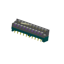 Bloco de terminais 2*6P H=28.0 W=17.5 da barreira do flash do ouro de PBT sem fechamento 7.62*7.8mm