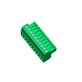 Bloco de terminais Pluggable verde do PWB PA66 sem orelha 10P 3,50 WCON fêmea ROHS