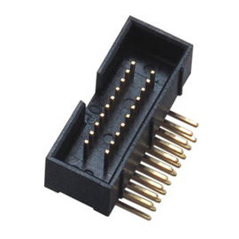 Quatro preto reto ROHS do conector PA9T do encabeçamento da caixa do passo da fileira H=10.5 1.27*2.54 milímetro
