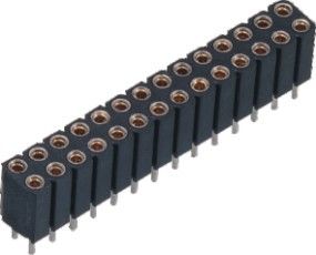preto fêmea do PPS do ângulo direito da fileira do dobro do conector do encabeçamento do Pin do círculo de 2.54mm