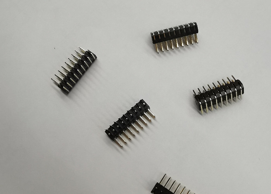 preto duplo do ângulo direito PA9T do conector H=4.0 do encabeçamento da fileira do passo de 2mm